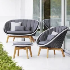 Cane-Line Peacock Hocker Teak/Geflecht Grey/Light Grey/Grey -GartenMöbelPro Verkäufe cane line peacock hocker teak geflecht 1480185 2