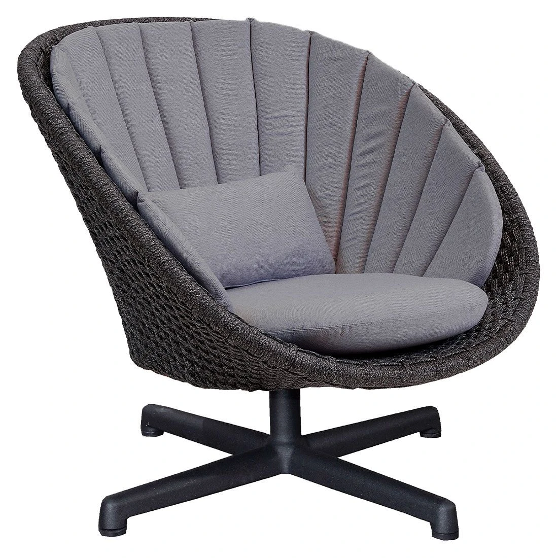 Cane-Line Peacock Loungesessel Aluminium/Rope Dark Grey/Grey 4 Cane-Line Peacock Loungesessel Aluminium/Rope Dark Grey/Grey – Bild 2