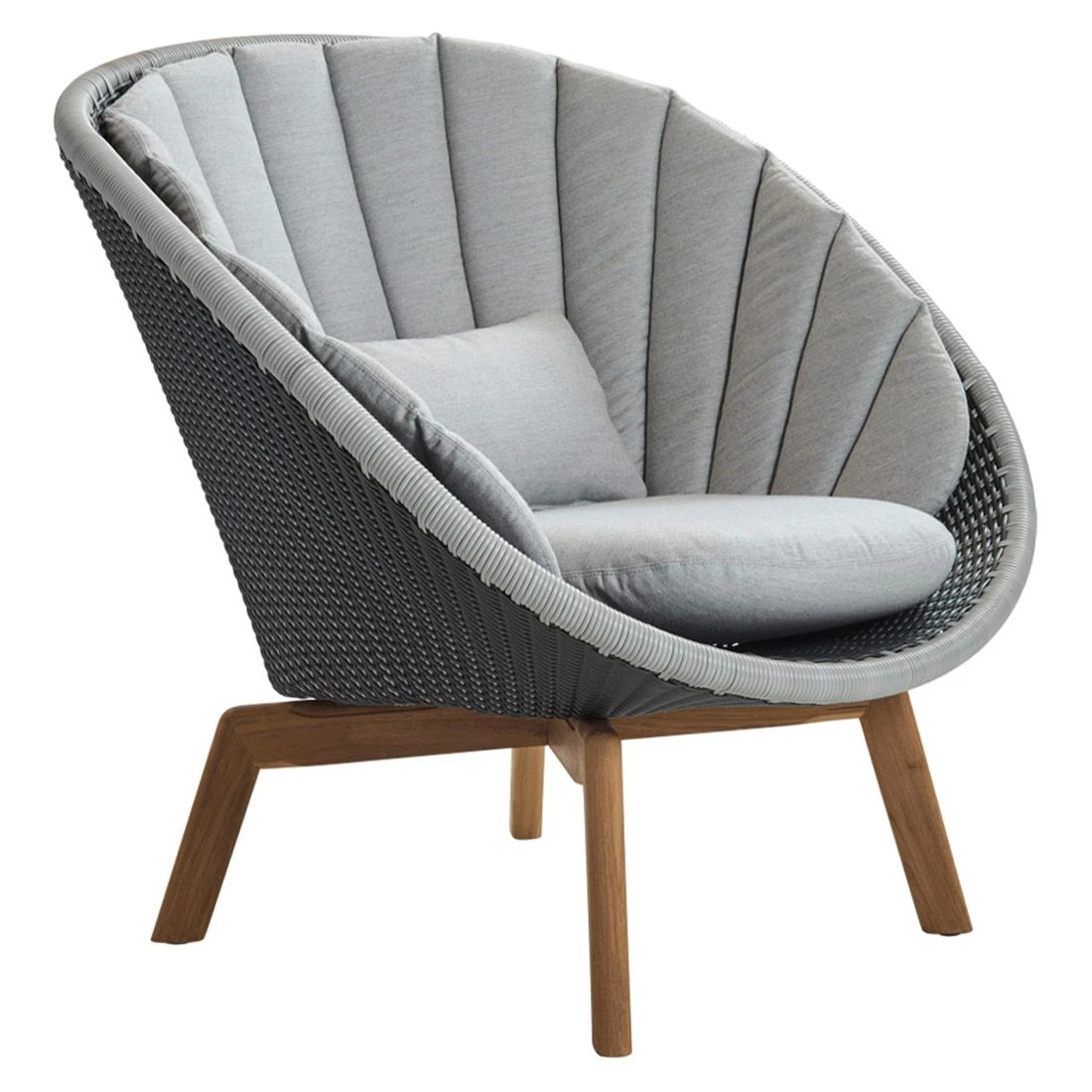 Cane-Line Peacock Loungesessel Teak/Geflecht Grey/Light Grey 4 Cane-Line Peacock Loungesessel Teak/Geflecht Grey/Light Grey – Bild 2