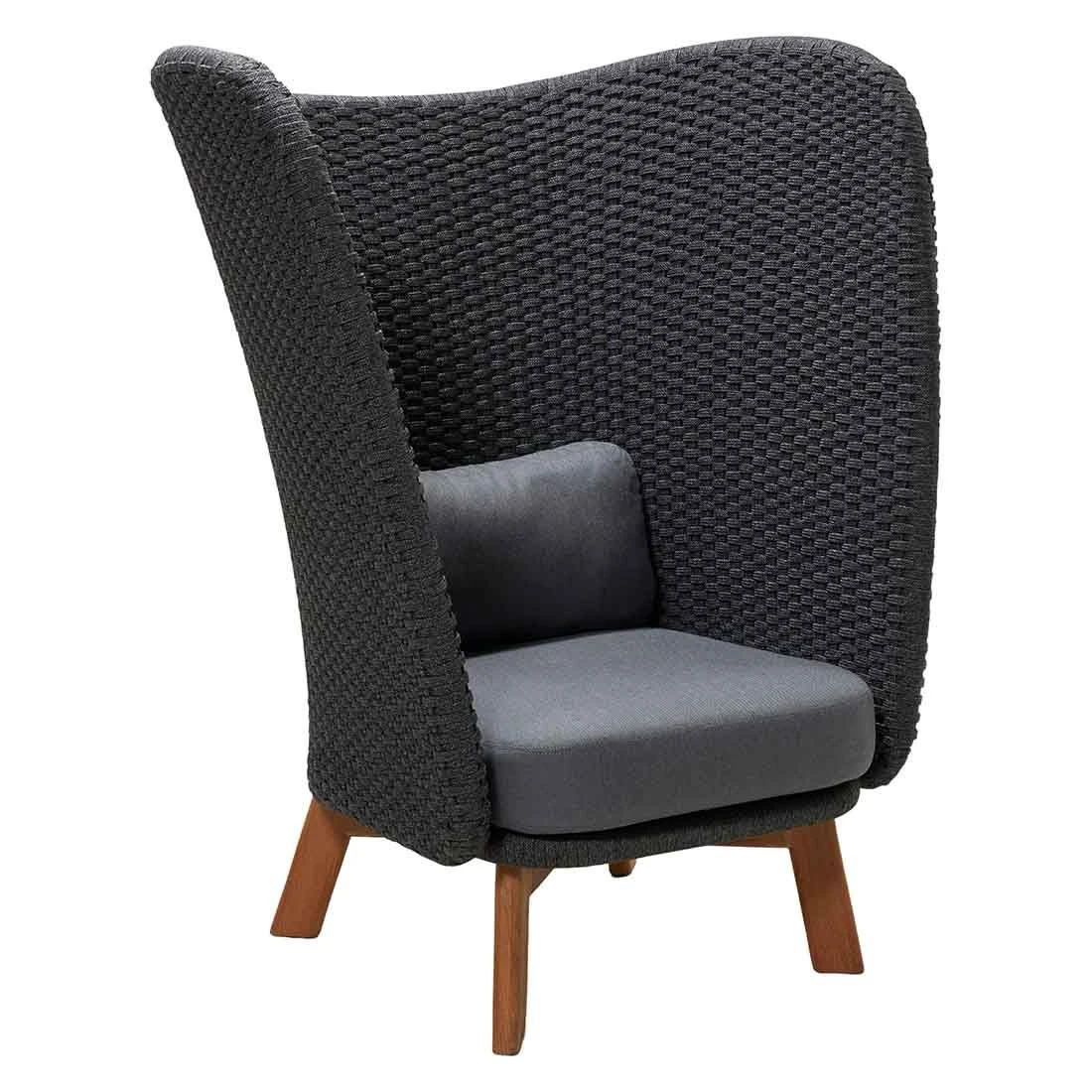 Cane-Line Peacock Wing Loungesessel Teak/Rope Dark Grey/Grey/Natur 4 Cane-Line Peacock Wing Loungesessel Teak/Rope Dark Grey/Grey/Natur – Bild 2