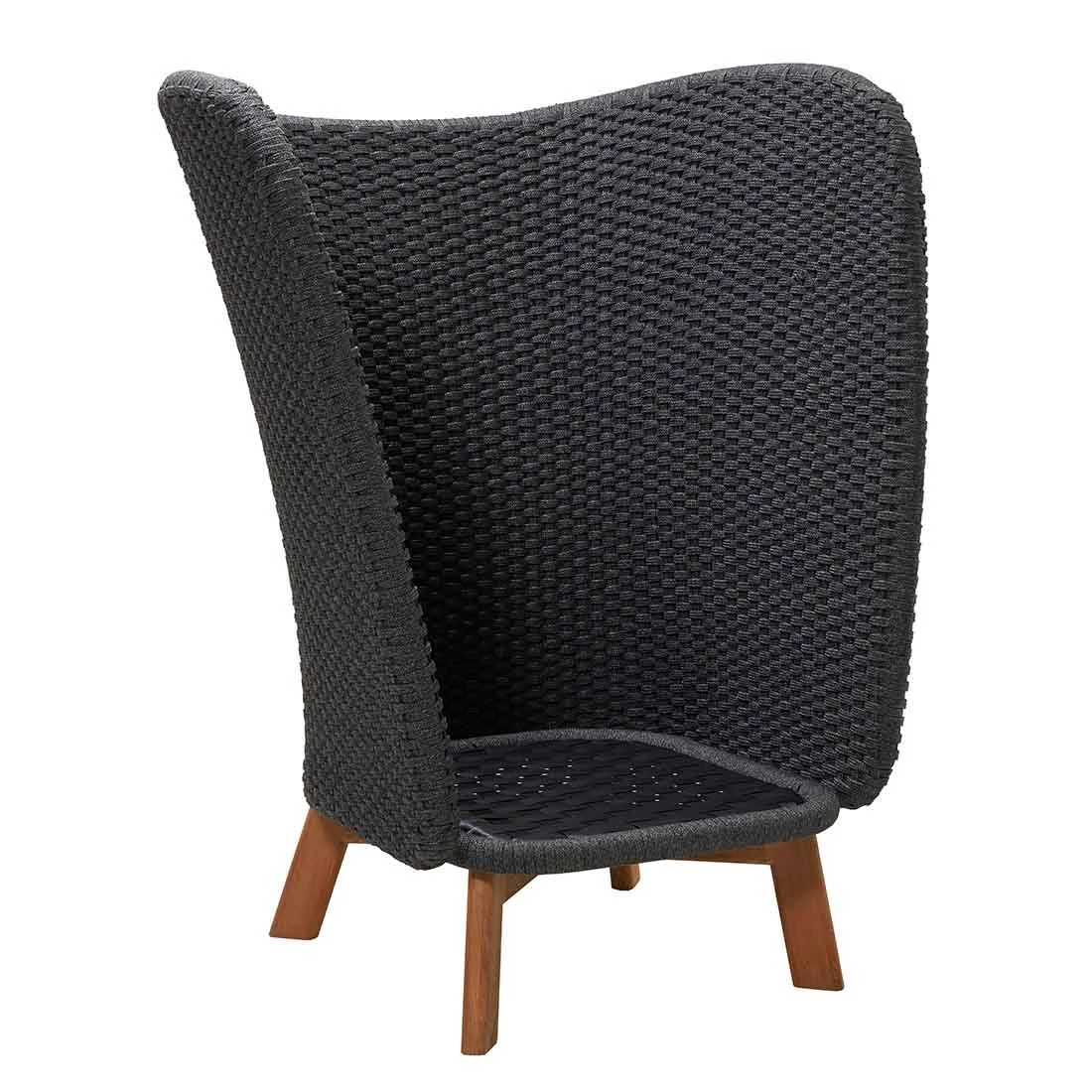 Cane-Line Peacock Wing Loungesessel Teak/Rope Dark Grey/Grey/Natur 5 Cane-Line Peacock Wing Loungesessel Teak/Rope Dark Grey/Grey/Natur – Bild 3