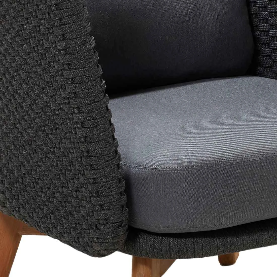 Cane-Line Peacock Wing Loungesessel Teak/Rope Dark Grey/Grey/Natur 9 Cane-Line Peacock Wing Loungesessel Teak/Rope Dark Grey/Grey/Natur – Bild 7