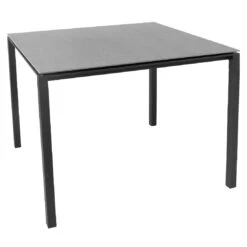 Cane-Line Pure Gartentisch 100x100cm Aluminium/Keramik Lava Grey/Basalt
