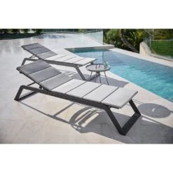 Cane-Line Siesta Gartenliege Aluminium/Textilene Light Grey -GartenMöbelPro Verkäufe cane line siesta gartenliege aluminium sunbrella 1465192 7