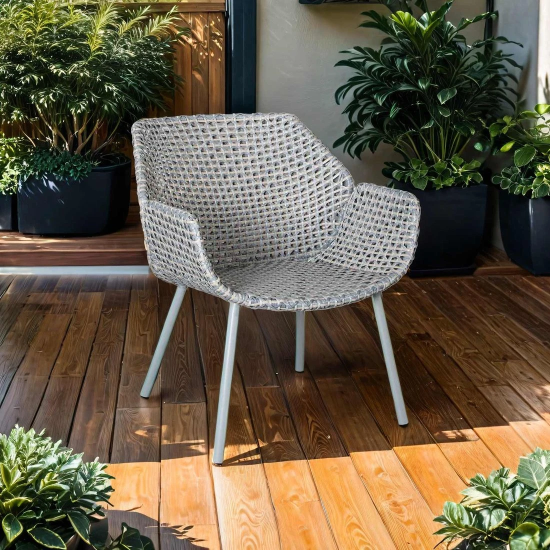 Cane-Line Vibe Loungesessel Stahl/Geflecht Light Grey/Grey/Taupe 3 Cane-Line Vibe Loungesessel Stahl/Geflecht Light Grey/Grey/Taupe