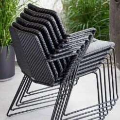 Cane-Line Vision Stapelstuhl Stahl/Geflecht Black/Graphite -GartenMöbelPro Verkäufe cane line vision stapelstuhl stahl geflecht 1465500 5