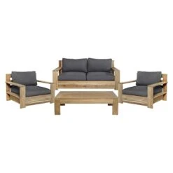 OUTLIV. Castello Loungeset 4-tlg. Recycelt Teak/Sunproof Natur/Dunkelgrau -GartenMöbelPro Verkäufe castello loungeset 4 tlg teak olefin 1392284 2