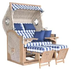 DeVries Greenline 175XL Strandkorb Akazie/Geflecht Des.743 Antique Weiß -GartenMöbelPro Verkäufe devries greenline 175xl strandkorb akazie geflecht des 743 antique weiss 1246039 2