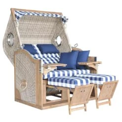 DeVries Greenline 175XL Strandkorb Akazie/Geflecht Des.743 Antique Weiß -GartenMöbelPro Verkäufe devries greenline 175xl strandkorb akazie geflecht des 743 antique weiss 1246039 3