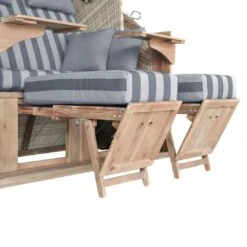 DeVries Pure Greenline 135XL Strandkorb Geflecht/Akazie Des.755 Ice Flower -GartenMöbelPro Verkäufe devries pure greenline 135xl strandkorb geflecht akazie des 755 1352706 4