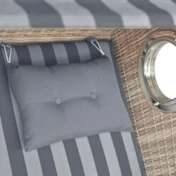 DeVries Pure Greenline 135XL Strandkorb Geflecht/Akazie Des.755 Ice Flower -GartenMöbelPro Verkäufe devries pure greenline 135xl strandkorb geflecht akazie des 755 1352706 5