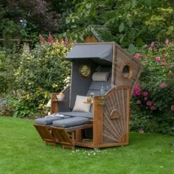 DeVries Trend 45 PE Strandkorb Akazie/Geflecht Des.751 Natur/Grau -GartenMöbelPro Verkäufe devries trend 45 pe strandkorb akazie geflecht des 751 1438660 2