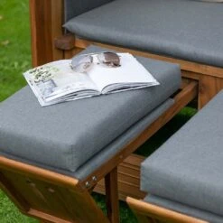 DeVries Trend 45 PE Strandkorb Akazie/Geflecht Des.751 Natur/Grau -GartenMöbelPro Verkäufe devries trend 45 pe strandkorb akazie geflecht des 751 1438660 6