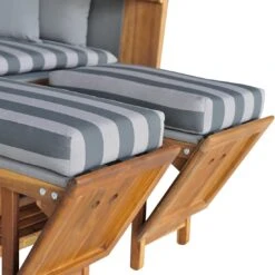 DeVries Trend 45 Strandkorb Geflecht/Akazie Des. 755 Walnut/Natural Finish -GartenMöbelPro Verkäufe devries trend 45 strandkorb geflecht akazie des 755 1352695 3