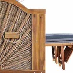 DeVries Trend 45 Strandkorb Geflecht/Akazie Des. 755 Walnut/Natural Finish -GartenMöbelPro Verkäufe devries trend 45 strandkorb geflecht akazie des 755 1352695 4