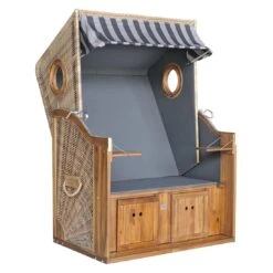 DeVries Trend 45 Strandkorb Geflecht/Akazie Des. 755 Walnut/Natural Finish -GartenMöbelPro Verkäufe devries trend 45 strandkorb geflecht akazie des 755 1352695 5