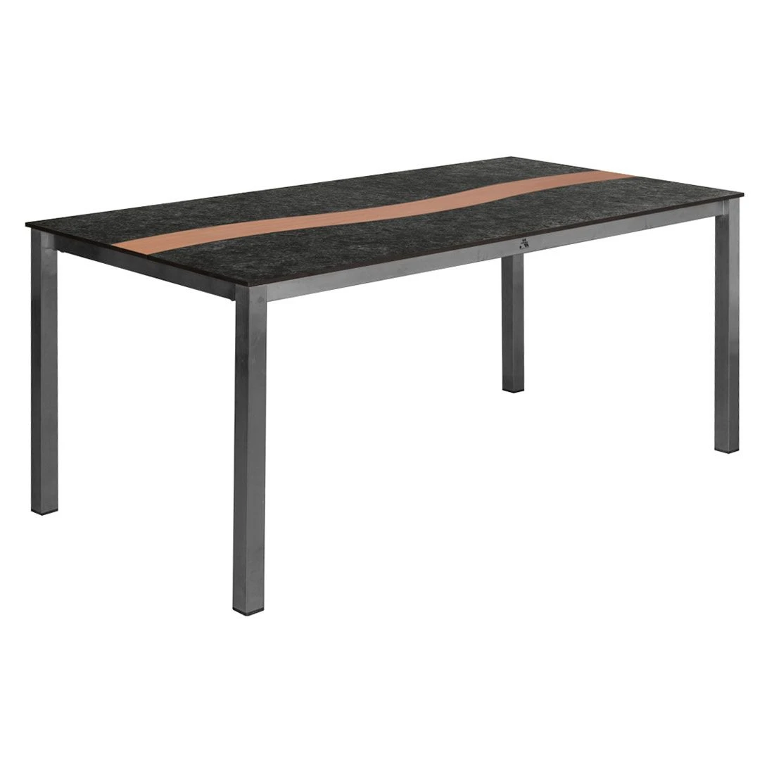 DeVries Willington Gartentisch 180x90cm Edelstahl/HPL Silber/Patina Teak 3 DeVries Willington Gartentisch 180x90cm Edelstahl/HPL Silber/Patina Teak