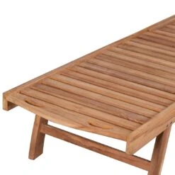 DeVries Woodie Gartenliege Mit Rädern Teak/Polyester Natur/Grau -GartenMöbelPro Verkäufe devries woodie gartenliege mit raedern teak polyester 1438616 6