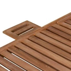 DeVries Woodie Gartenliege Mit Rädern Teak/Polyester Natur/Grau -GartenMöbelPro Verkäufe devries woodie gartenliege mit raedern teak polyester 1438616 7