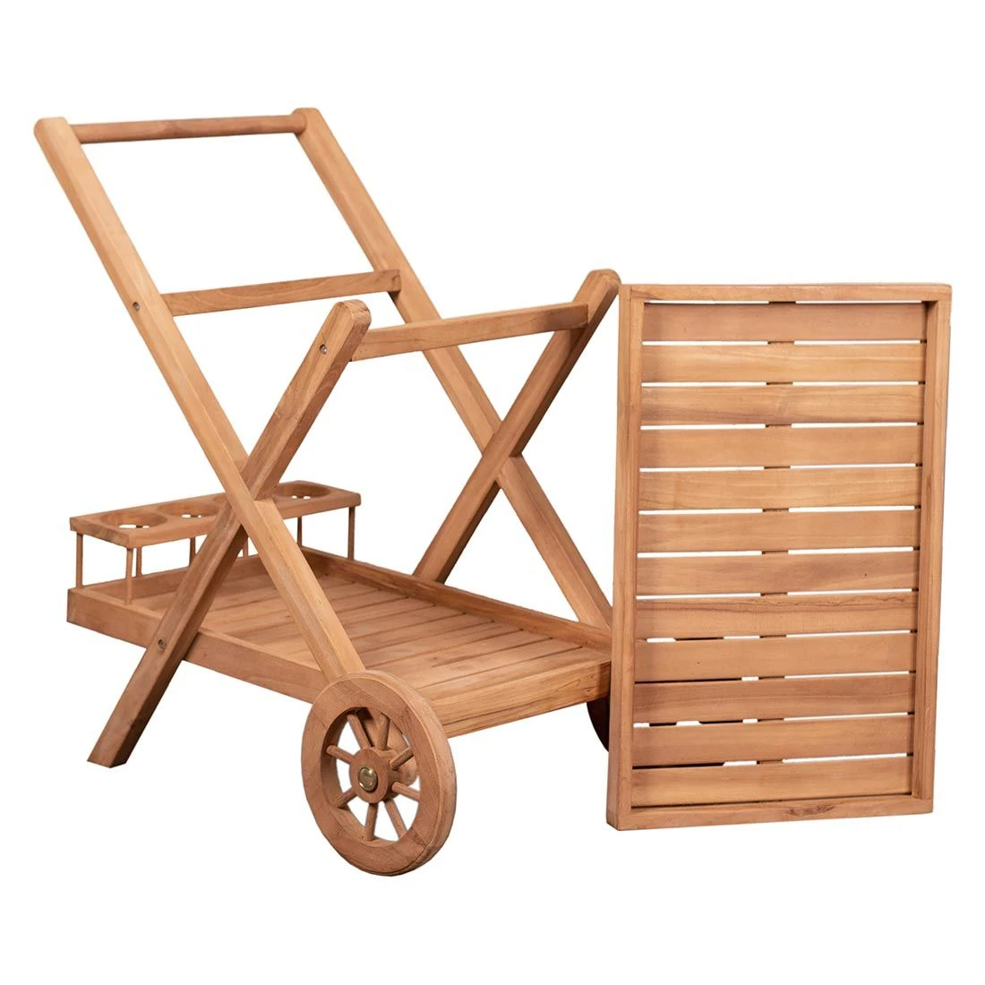 DeVries Woodie Servierwagen Teak Natur 4 DeVries Woodie Servierwagen Teak Natur – Bild 2