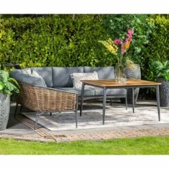 Garden Impressions Bali Dininglounge 4-tlg. Aluminium/Rattan Carbon Black/Mystic Grey -GartenMöbelPro Verkäufe garden impressions bali loungeset 4 tlg aluminium rattan 1436141 2