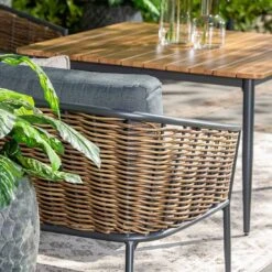 Garden Impressions Bali Dininglounge 4-tlg. Aluminium/Rattan Carbon Black/Mystic Grey -GartenMöbelPro Verkäufe garden impressions bali loungeset 4 tlg aluminium rattan 1436141 7