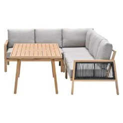 Garden Impressions Decala Dininglounge 5-tlg. Aluminium/Rope/Textilene Teaklook/Taupe -GartenMöbelPro Verkäufe garden impressions decala loungeset 5 tlg aluminium rattan textilene 1436108 2