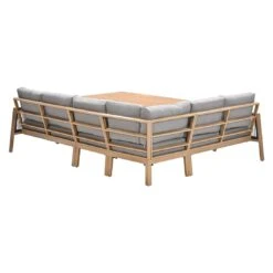 Garden Impressions Decala Dininglounge 5-tlg. Aluminium/Rope/Textilene Teaklook/Taupe -GartenMöbelPro Verkäufe garden impressions decala loungeset 5 tlg aluminium rattan textilene 1436108 4