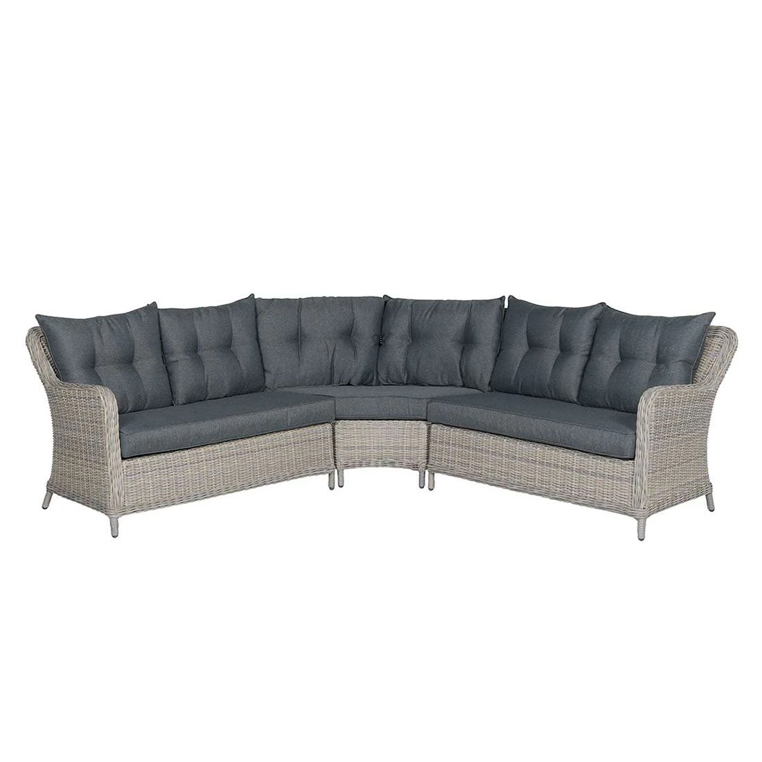 Garden Impressions Milwaukee Ecklounge Geflecht/Spun Polyester Vintage Willow/Reflex Black 4 Garden Impressions Milwaukee Ecklounge Geflecht/Spun Polyester Vintage Willow/Reflex Black – Bild 2