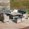 Garden Impressions Milwaukee Dininglounge Geflecht/Spun Polyester Vintage Willow/Reflex Black -GartenMöbelPro Verkäufe garden impressions milwaukee loungeecke 4 teilig geflecht 1