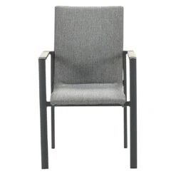 Garden Impressions Ottawa Stapelsessel Aluminium/Textilene/Teak Carbon Black/Grau -GartenMöbelPro Verkäufe garden impressions ottawa diningsessel aluminium teak textilene 1436119 3