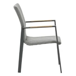 Garden Impressions Ottawa Stapelsessel Aluminium/Textilene/Teak Carbon Black/Grau -GartenMöbelPro Verkäufe garden impressions ottawa diningsessel aluminium teak textilene 1436119 4