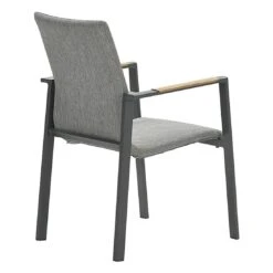 Garden Impressions Ottawa Stapelsessel Aluminium/Textilene/Teak Carbon Black/Grau -GartenMöbelPro Verkäufe garden impressions ottawa diningsessel aluminium teak textilene 1436119 5