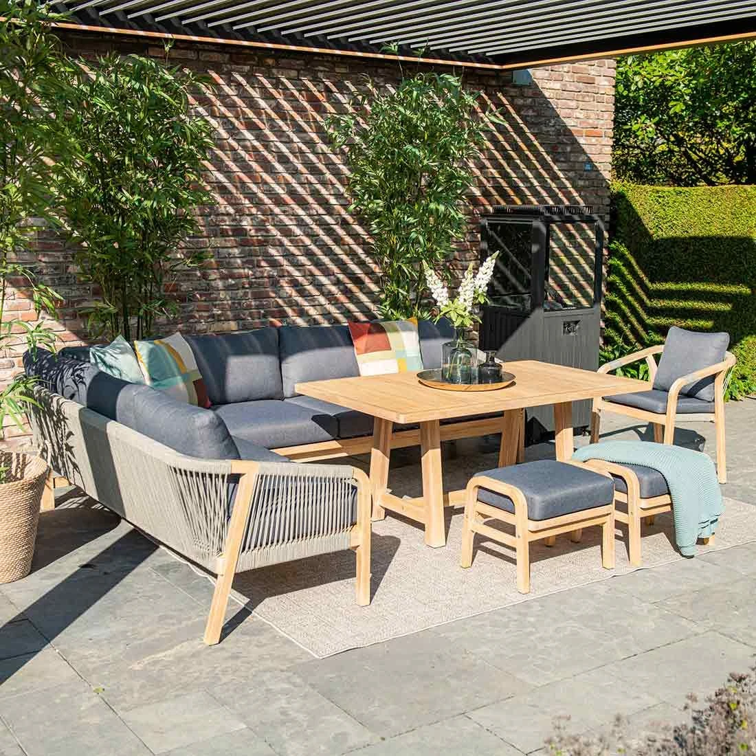 Garden Impressions Santos Dininglounge 5-tlg. Akazie/Kunstfaser Akazie White Wash/Anthrazit 4 Garden Impressions Santos Dininglounge 5-tlg. Akazie/Kunstfaser Akazie White Wash/Anthrazit – Bild 2