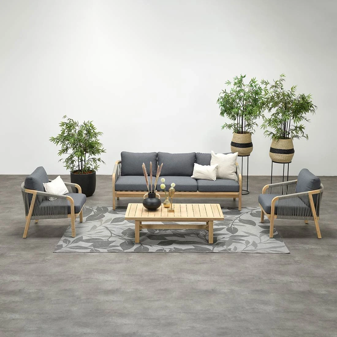 Garden Impressions Santos Loungeset 4-tlg. Akazie/Polster Akazie White Wash/Anthrazit 3 Garden Impressions Santos Loungeset 4-tlg. Akazie/Polster Akazie White Wash/Anthrazit