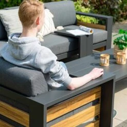 Garden Impressions Solo Loungeset 4-tlg. Aluminium/Polyester Carbon Black/Mystic Grey -GartenMöbelPro Verkäufe garden impressions solo sofagruppe 4 tlg aluminium polyester 1414834 2