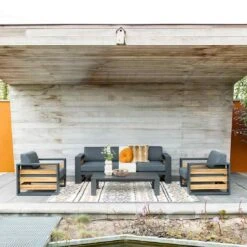 Garden Impressions Solo Loungeset 4-tlg. Aluminium/Polyester Carbon Black/Mystic Grey -GartenMöbelPro Verkäufe garden impressions solo sofagruppe 4 tlg aluminium polyester 1414834 5