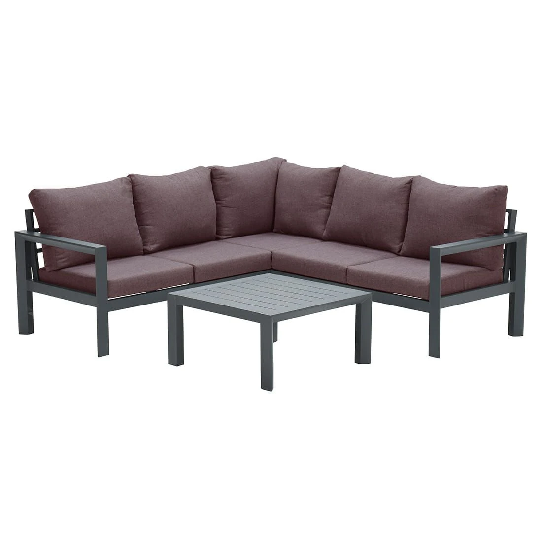 Garden Impressions Zion Ecklounge Aluminium/Polster + Tisch 75x75 Cm Carbon Black/Copper 4 Garden Impressions Zion Ecklounge Aluminium/Polster + Tisch 75x75 Cm Carbon Black/Copper – Bild 2