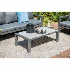 Garden Impressions Zion Loungeset 4-tlg. Aluminium/Polyester Carbon Black/Mystic Grey -GartenMöbelPro Verkäufe garden impressions zion sofagruppe 4 tlg aluminium polster 1349747 5