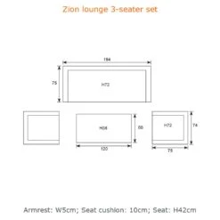 Garden Impressions Zion Loungeset 4-tlg. Aluminium/Polyester Carbon Black/Mystic Grey -GartenMöbelPro Verkäufe garden impressions zion sofagruppe 4 tlg aluminium polster 1349747 7