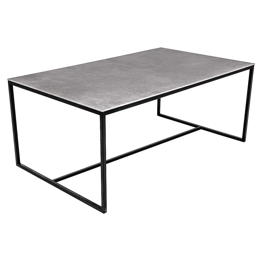 GRADEL Frame Lukas Loungetisch 100x60cm Eisen/Keramik Schwarz/Betongrau 3 GRADEL Frame Lukas Loungetisch 100x60cm Eisen/Keramik Schwarz/Betongrau