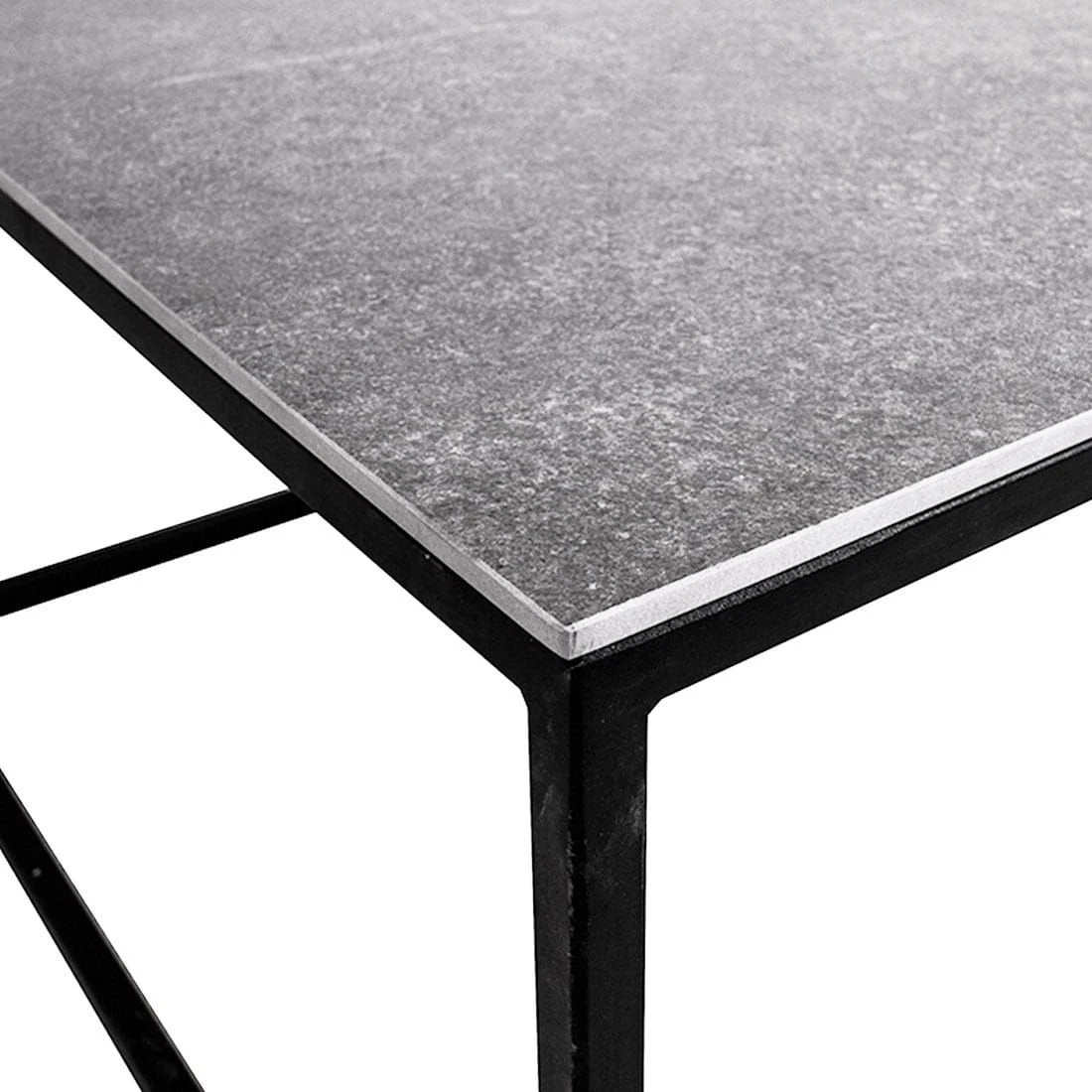 GRADEL Frame Lukas Loungetisch 100x60cm Eisen/Keramik Schwarz/Betongrau 4 GRADEL Frame Lukas Loungetisch 100x60cm Eisen/Keramik Schwarz/Betongrau – Bild 2