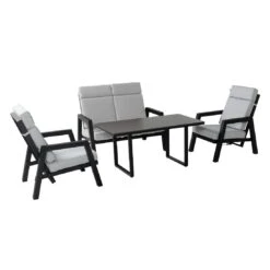 Hartman Ancona Loungeset+Tisch 140x70cm Alu/Olefin Schwarz/Hellgrau -GartenMöbelPro Verkäufe hartman ancona loungeset tisch 140x70cm alu olefin 1461727 2