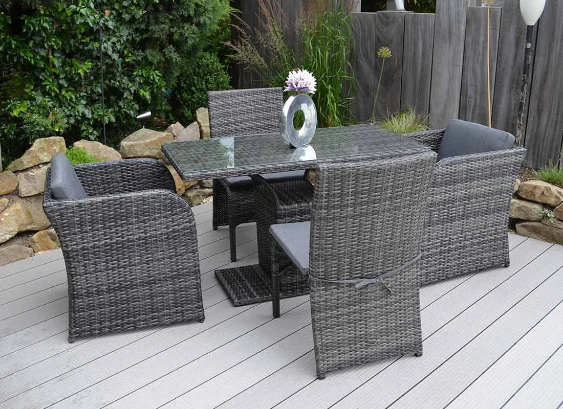 Hartman Breakfast Gartenmöbel-Set 5-tlg. Tisch 121x61cm Grau 3 Hartman Breakfast Gartenmöbel-Set 5-tlg. Tisch 121x61cm Grau