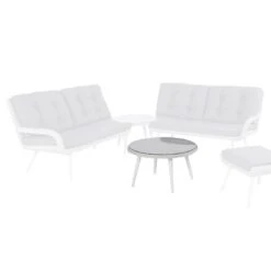 Hartman Casablanca Loungetisch Ø80x47cm Geflecht/Glas Ash White