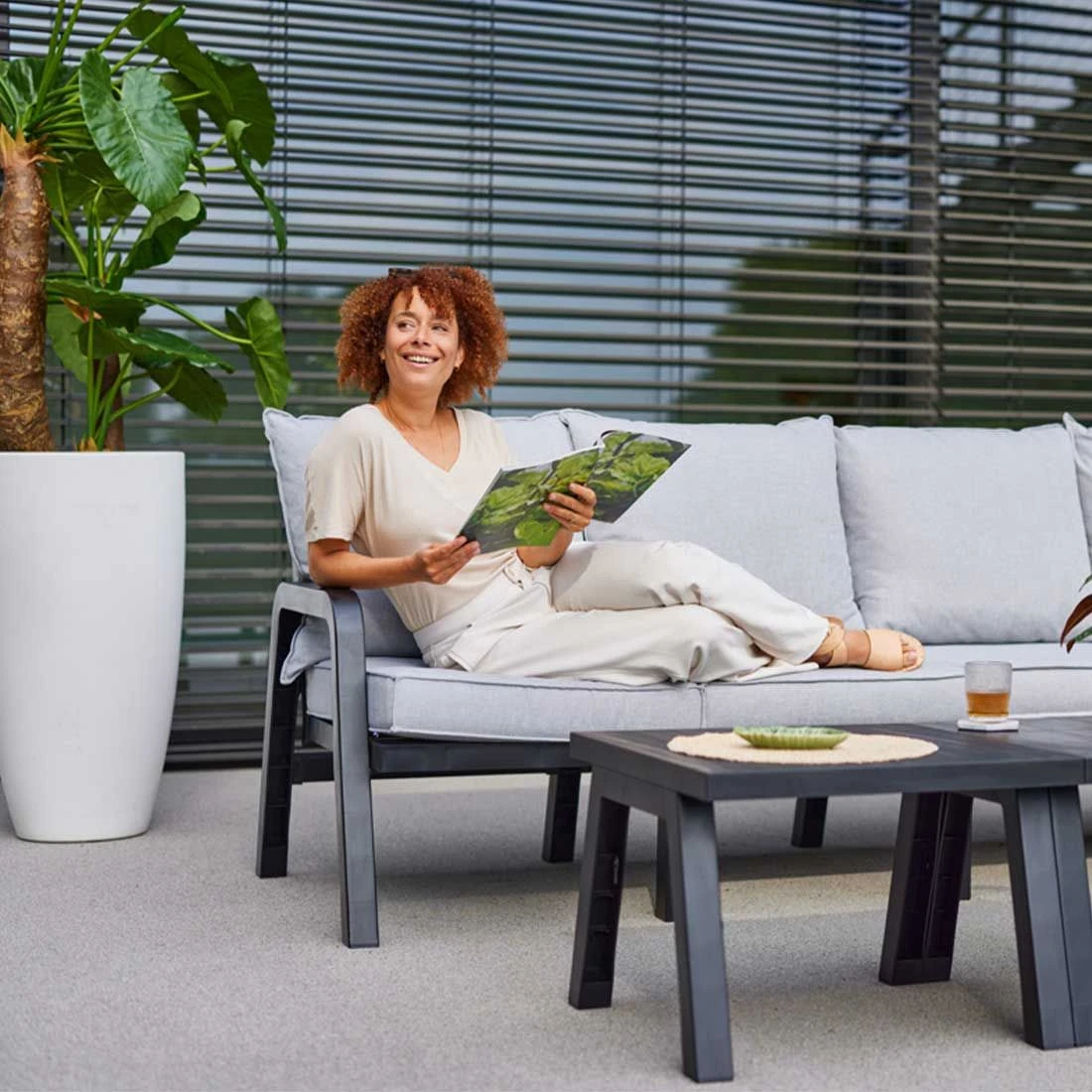 Hartman Ibiza Ecklounge Inkl. Tisch 120x60cm Kunststoff/Olefin Anthrazit/Hellgrau 8 Hartman Ibiza Ecklounge Inkl. Tisch 120x60cm Kunststoff/Olefin Anthrazit/Hellgrau – Bild 6