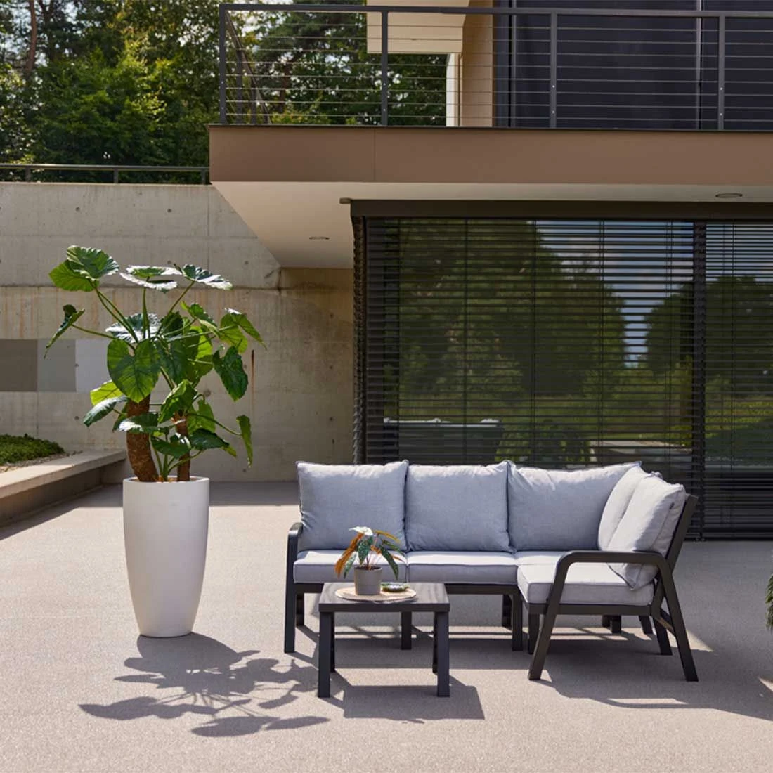 Hartman Ibiza Ecklounge Inkl. Tisch 60x60cm Kunststoff/Olefin Anthrazit/Hellgrau 7 Hartman Ibiza Ecklounge Inkl. Tisch 60x60cm Kunststoff/Olefin Anthrazit/Hellgrau – Bild 5