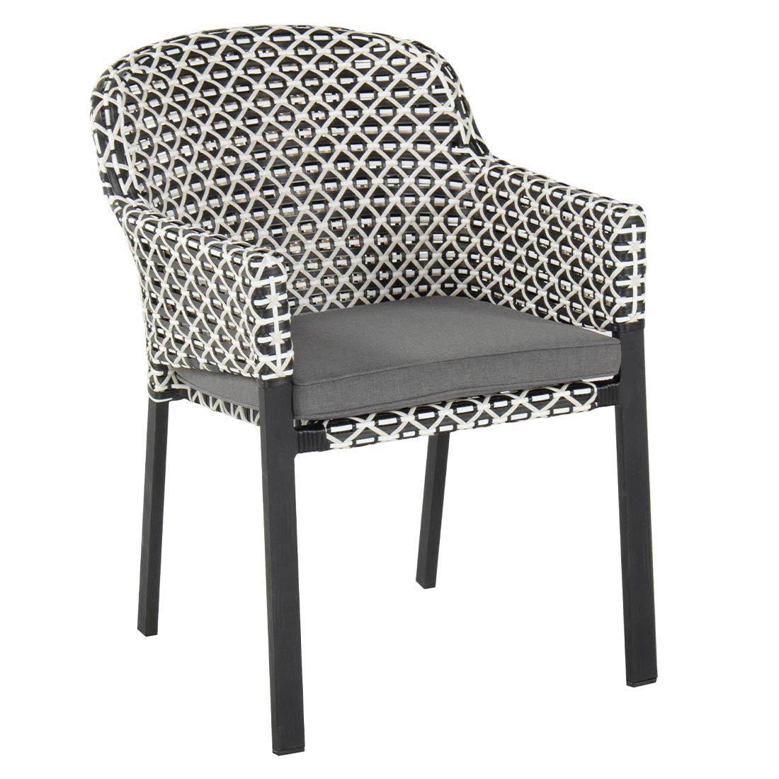 Hartman Kelly Gartensessel Aluminium/Rope Schwarz/Schwarz-Weiß 4 Hartman Kelly Gartensessel Aluminium/Rope Schwarz/Schwarz-Weiß – Bild 2