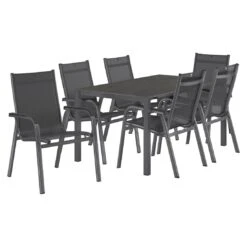 Kettler Basic Plus Gartenmöbel-Set 7-tlg.+Tisch 160/267x91cm Anthrazit/Dark Grey -GartenMöbelPro Verkäufe kettler basic plus gartenmoebel set 7 tlg tisch 160 267x91cm 1487500 2