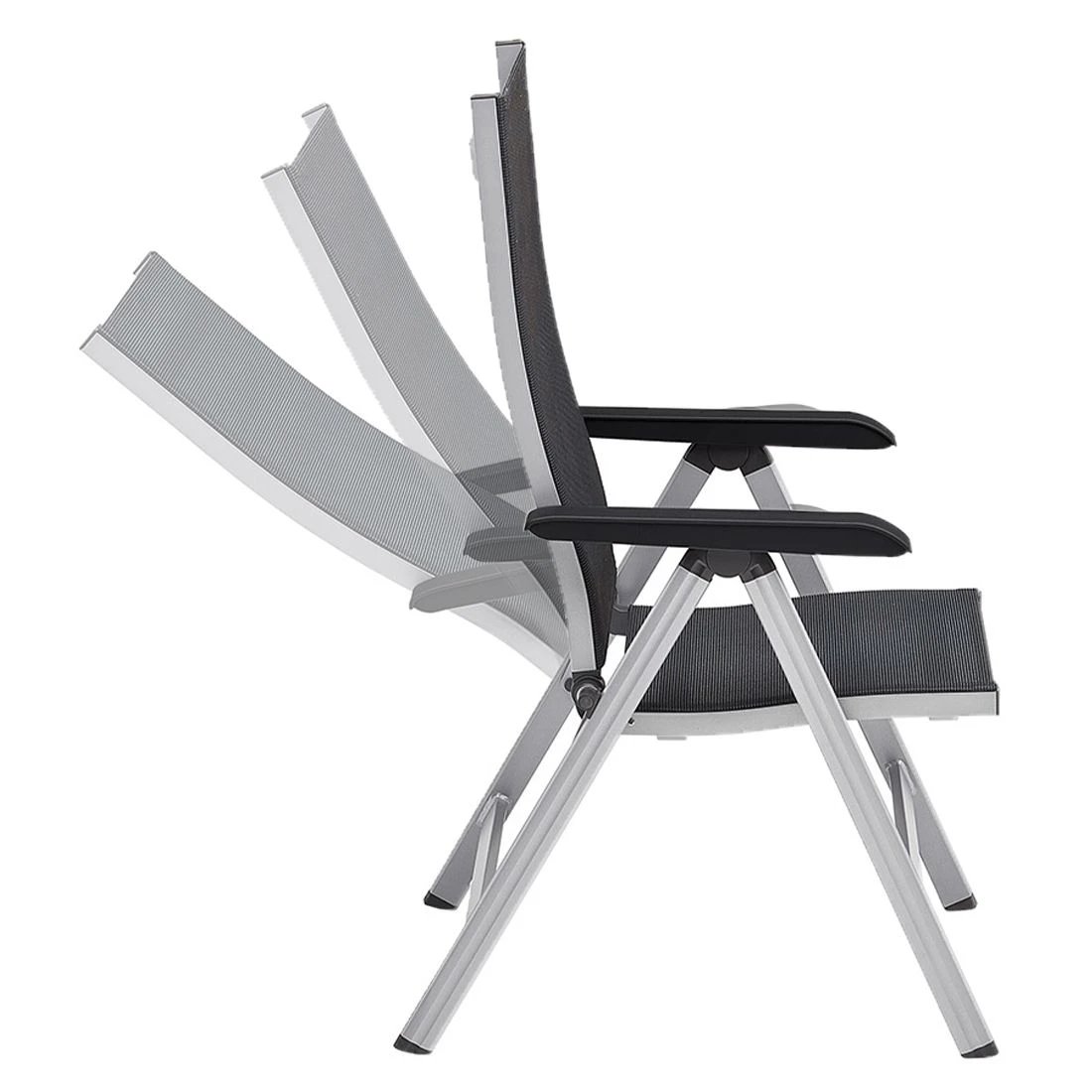 Kettler Basic+ Premium Klappsessel Aluminium/Textilene Silber/Lakritz 7 Kettler Basic+ Premium Klappsessel Aluminium/Textilene Silber/Lakritz – Bild 5
